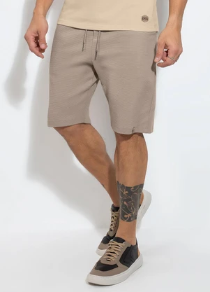 Exco - Bermuda em Malha Texturizada Marrom - EXCO