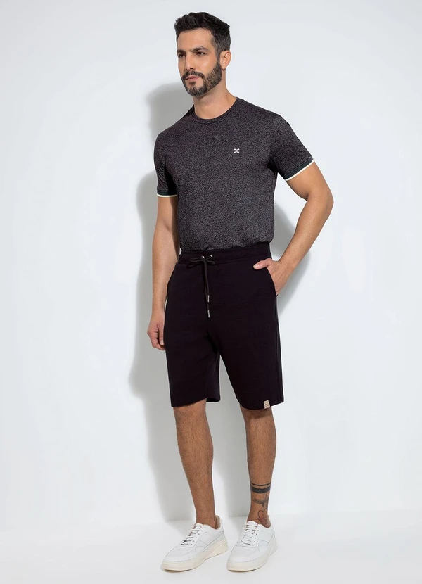 Exco - Bermuda em Malha Texturizada Preto