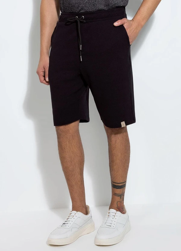 Exco - Bermuda em Malha Texturizada Preto 3