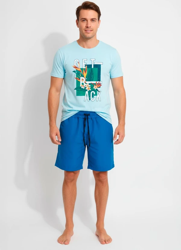 Multimarcas - Bermuda em Microtel Azul 3