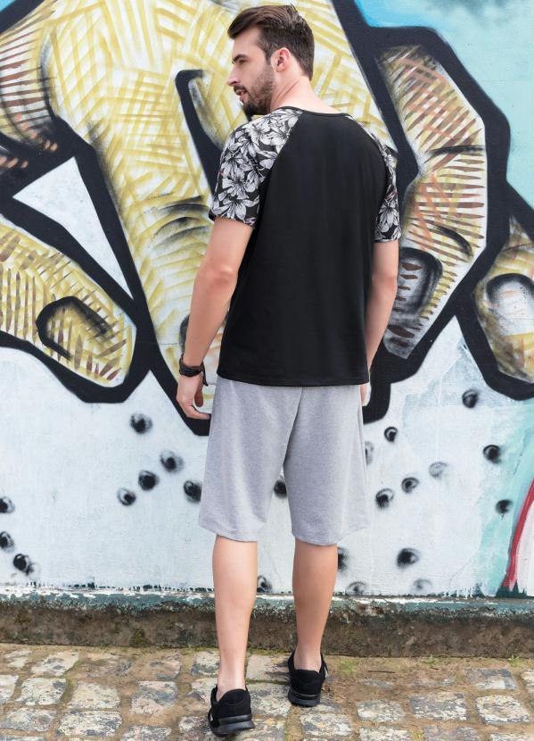 Outlet - Bermuda em Moletinho com Elástico Mescla 4