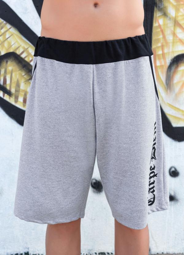 Outlet - Bermuda em Moletinho com Elástico Mescla 5