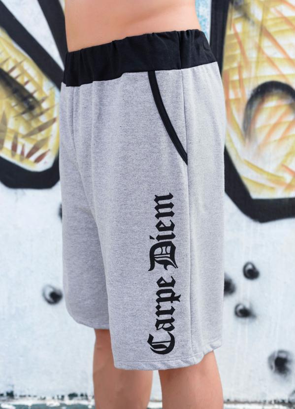 Outlet - Bermuda em Moletinho com Elástico Mescla 6