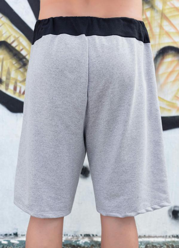Outlet - Bermuda em Moletinho com Elástico Mescla 7