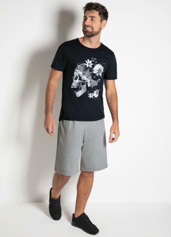 Outlet - Bermuda em Moletinho Mescla com Detalhes 3