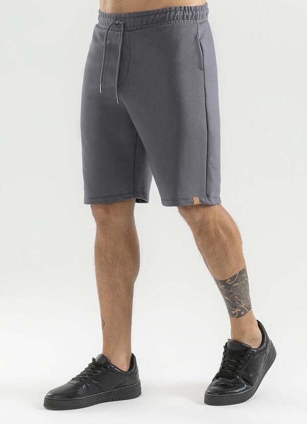Exco - Bermuda em Moletom Cinza Escuro