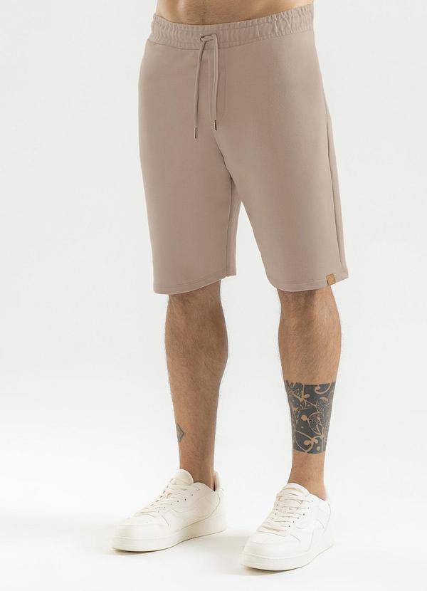 Exco - Bermuda em Moletom Marrom Claro