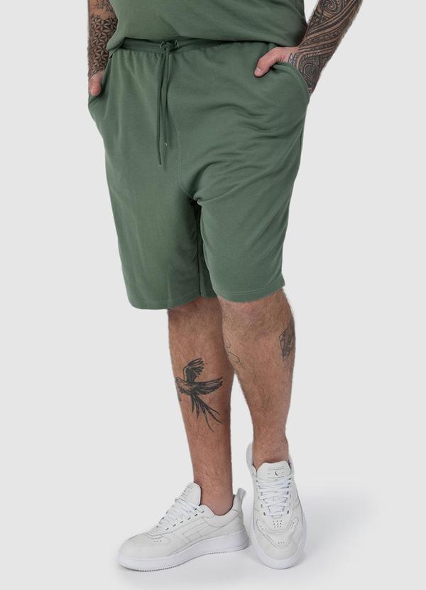 Malwee - Bermuda em Moletom Masculino Plus Verde
