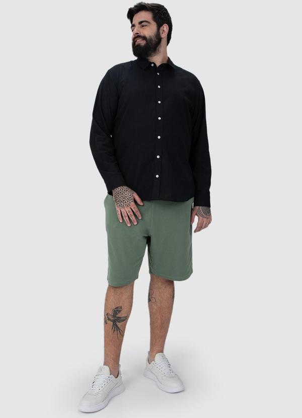 Malwee - Bermuda em Moletom Masculino Plus Verde 3