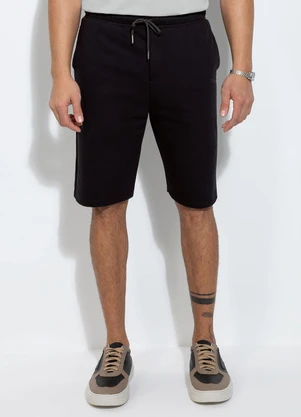 Exco - Bermuda em Moletom Preto - EXCO