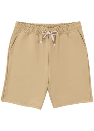 Malwee - Bermuda em Moletom Sarjado Cáqui - MALWEE