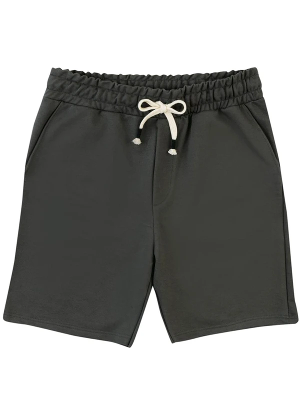 Malwee - Bermuda em Moletom Sarjado Cinza Grafite