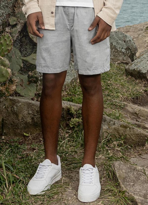 The Philippines - Bermuda em Tecido Trabalhado Azul