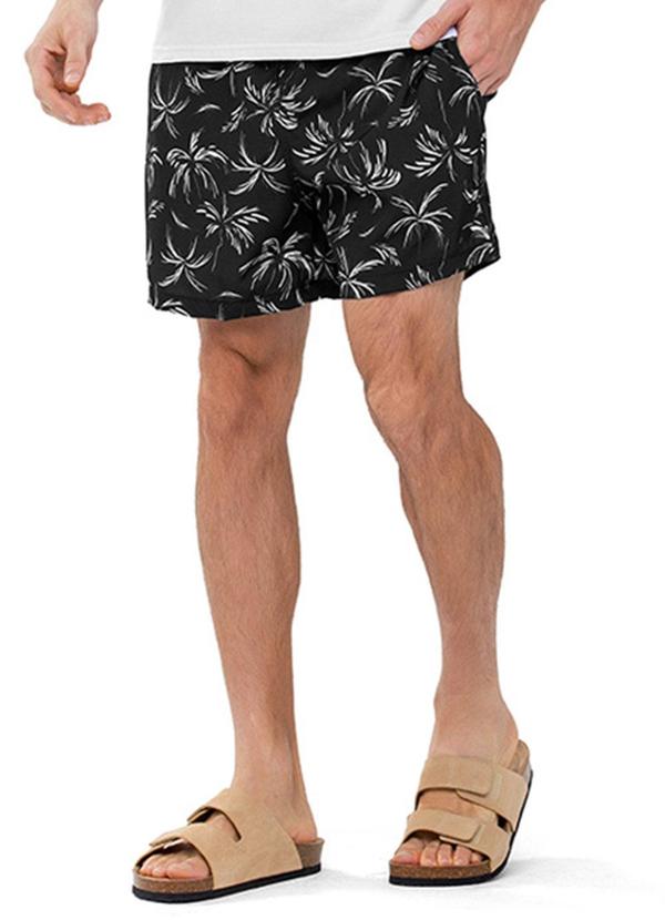 Rezzato - Bermuda Estampada Adulto Masculino Preto 1