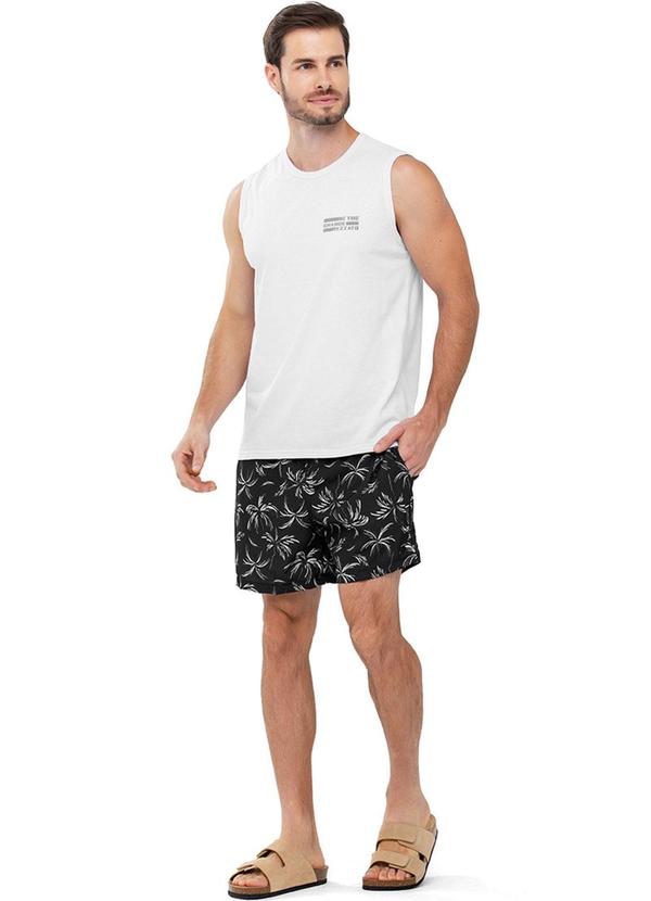 Rezzato - Bermuda Estampada Adulto Masculino Preto 2