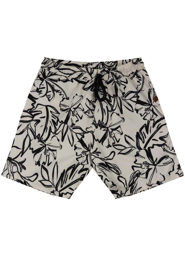 Enfim - Bermuda Floral Microfibra Preto