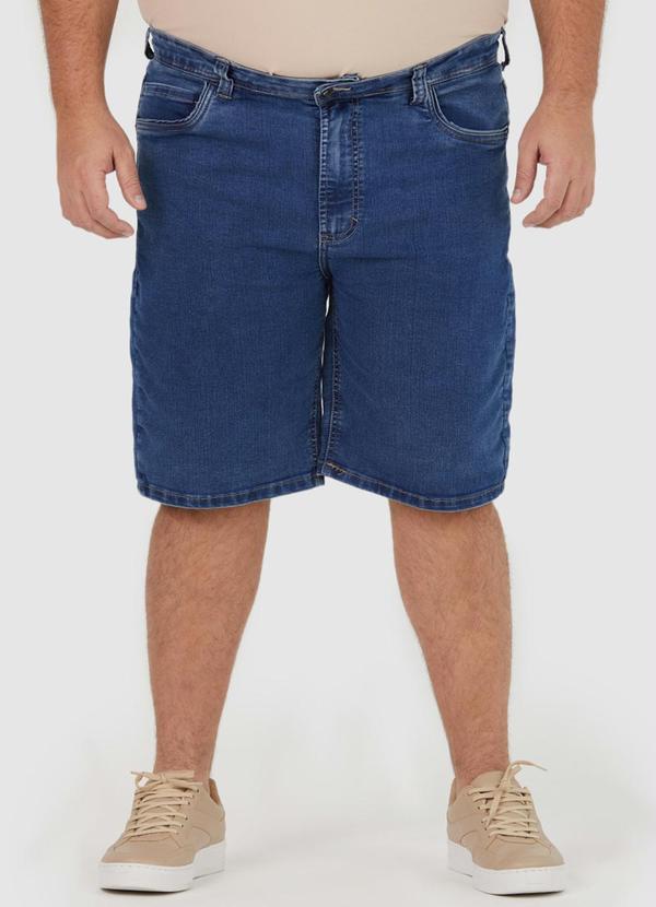 Malwee Plus - Bermuda Jeans Masculina Azul Escuro