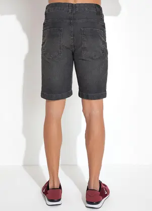 K-du Jeans - Bermuda Jeans Preto em Jeans - K-DU JEANS