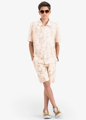 Minty - Bermuda Juvenil Masculina em Molecotton Bege - MINTY