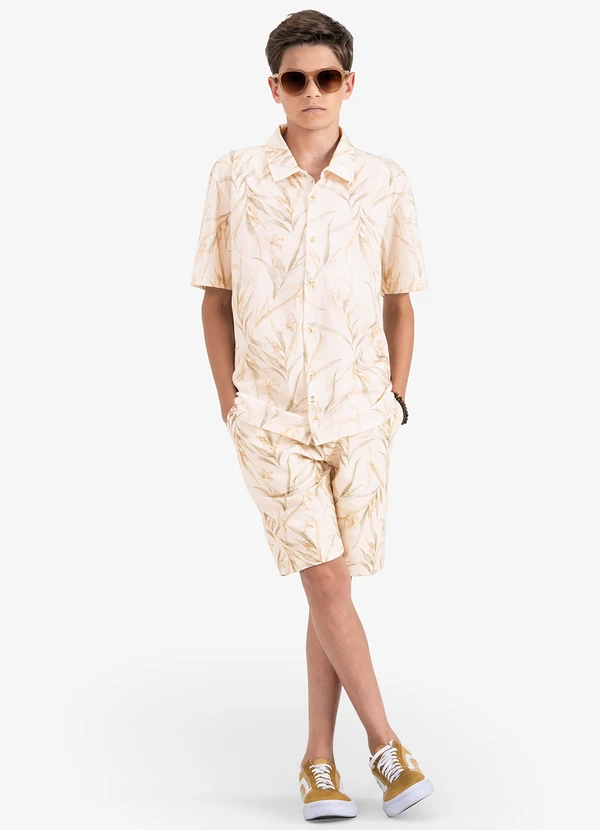 Minty - Bermuda Juvenil Masculina em Molecotton Bege 2