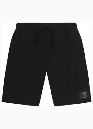 Minty - Bermuda Juvenil Masculina em Moletom Preto - MINTY