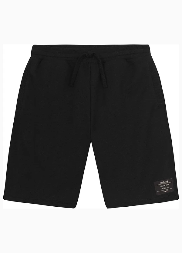 Minty - Bermuda Juvenil Masculina em Moletom Preto 1