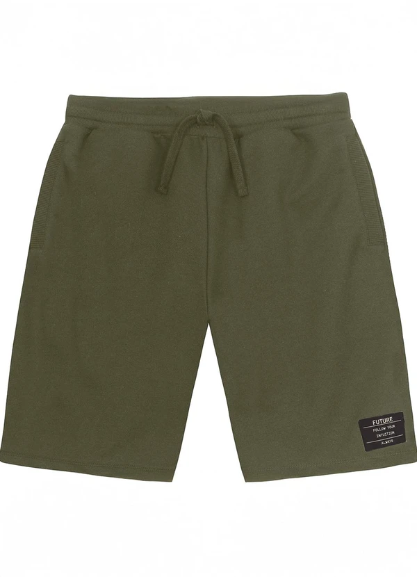 Minty - Bermuda Juvenil Masculina em Moletom Verde