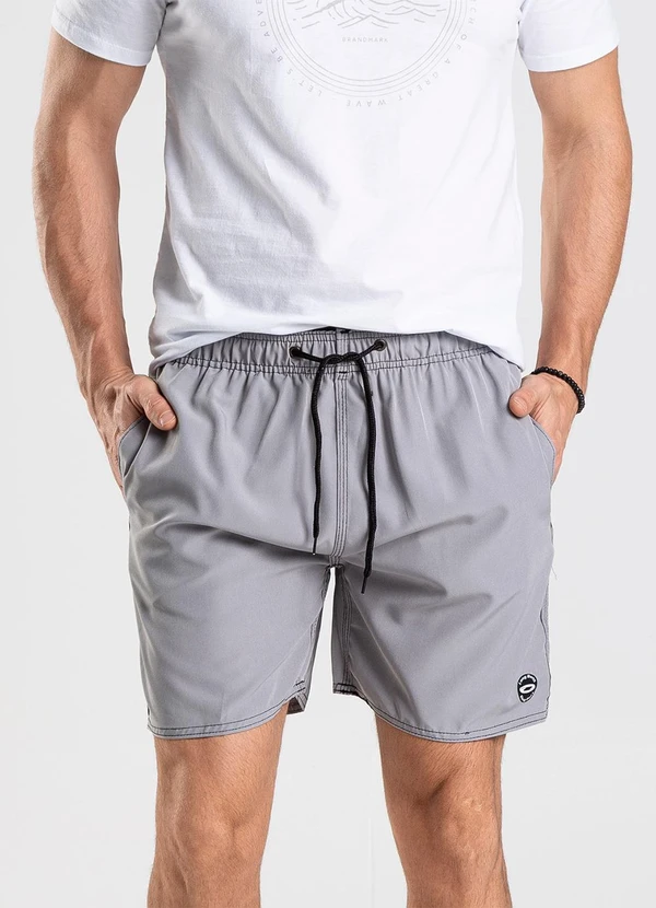 Rovitex - Bermuda Lisa de Microfibra Long Bong Cinza