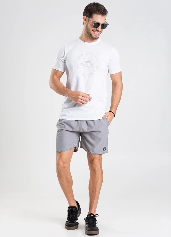 Rovitex - Bermuda Lisa de Microfibra Long Bong Cinza 3