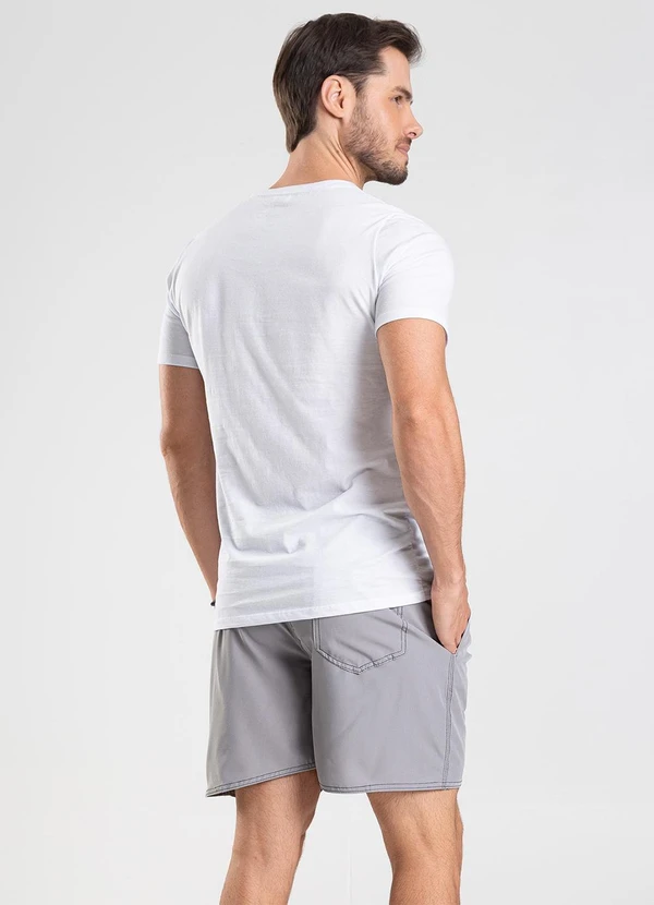 Rovitex - Bermuda Lisa de Microfibra Long Bong Cinza 4