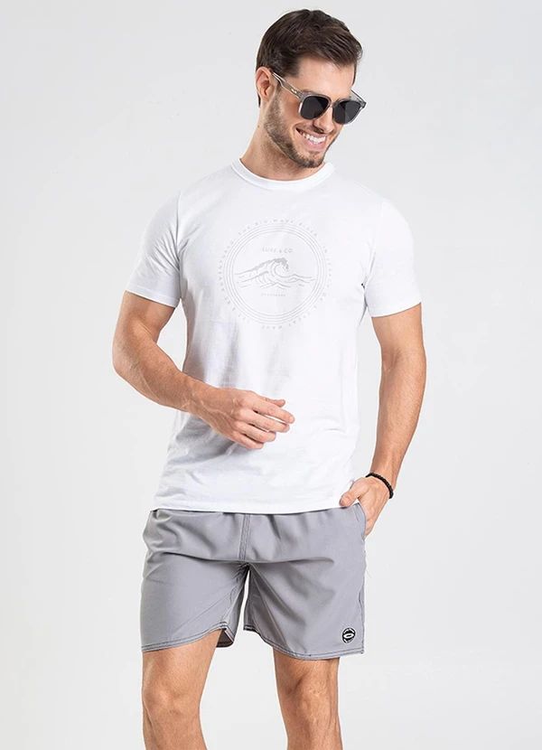 Rovitex - Bermuda Lisa de Microfibra Long Bong Cinza 5