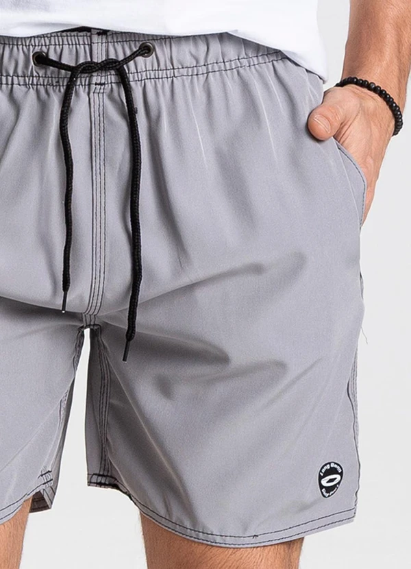 Rovitex - Bermuda Lisa de Microfibra Long Bong Cinza 6