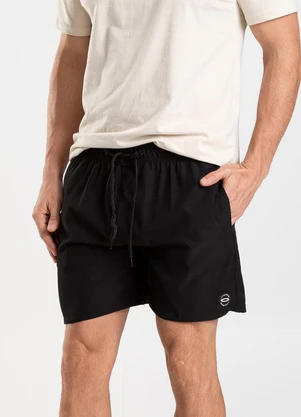 Rovitex - Bermuda Lisa de Microfibra Long Bong Preto - ROVITEX