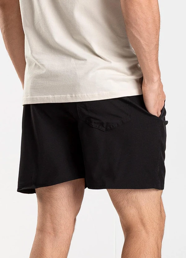 Rovitex - Bermuda Lisa de Microfibra Long Bong Preto 2