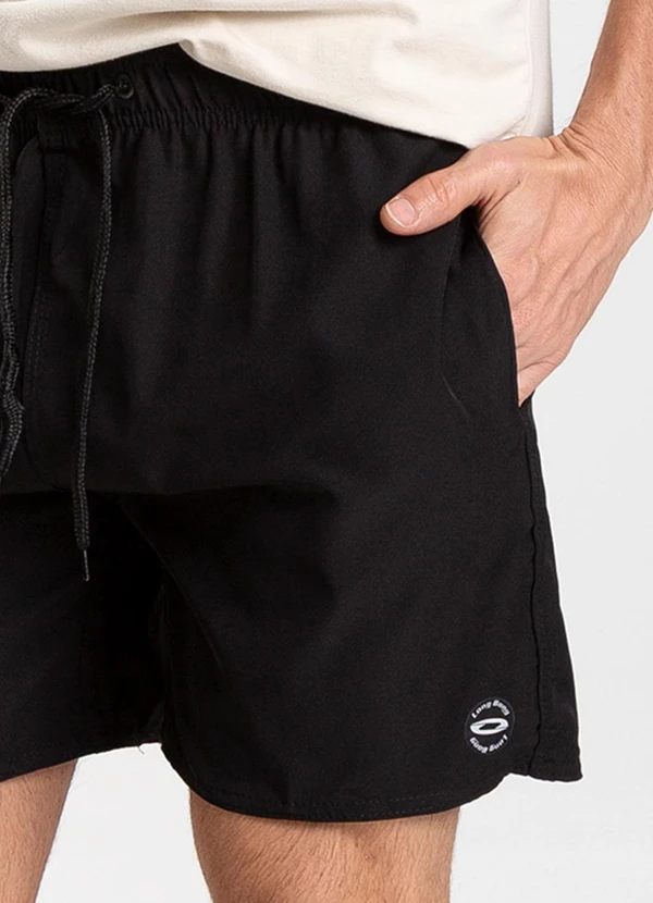 Rovitex - Bermuda Lisa de Microfibra Long Bong Preto 6