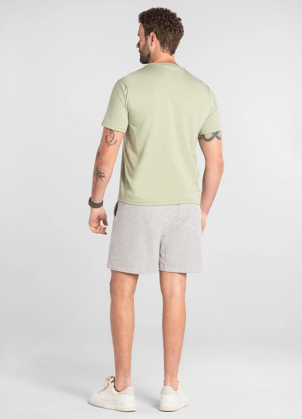 The Philippines - Bermuda Listrada em Algodão The Philippines Azul 2