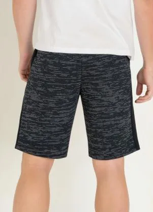 Moda Pop - Bermuda Listrada Preta - MODA POP