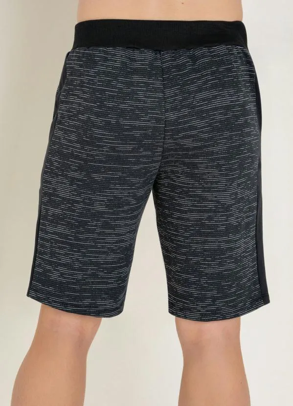 Moda Pop - Bermuda Listrada Preta 6