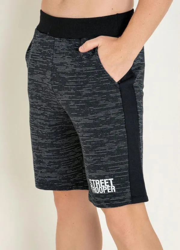 Moda Pop - Bermuda Listrada Preta 7