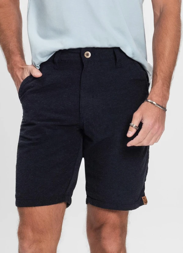 Rovitex - Bermuda Maculina Sarja com Bolsos Shift Preto