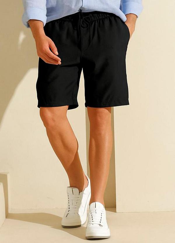 Rafree - Bermuda Masc com Elastico Preta 1