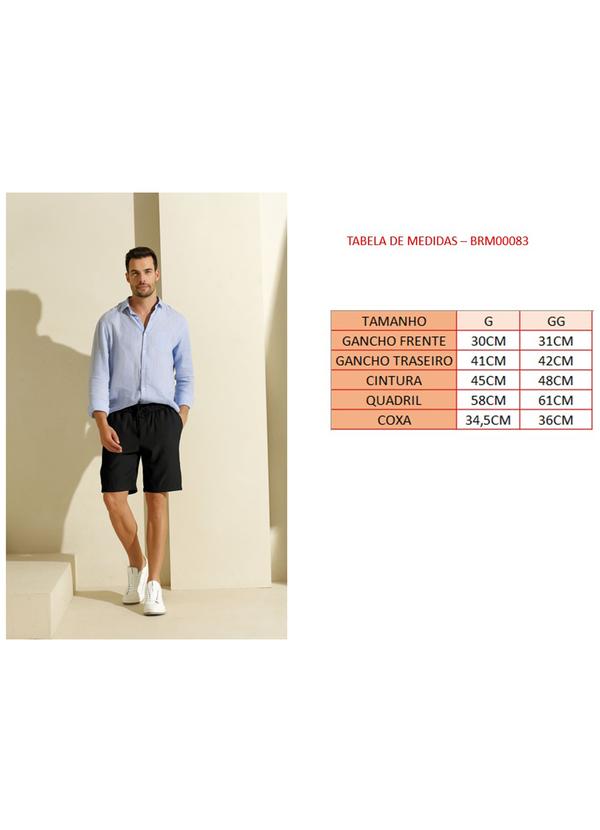 Rafree - Bermuda Masc com Elastico Preta 4