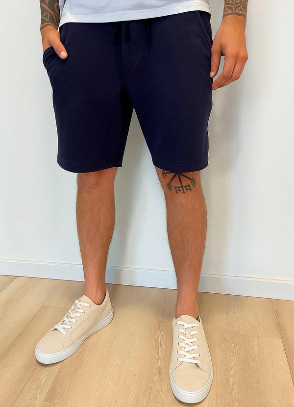 Rafree - Bermuda Masc Moletom Diagonal Marinho 1