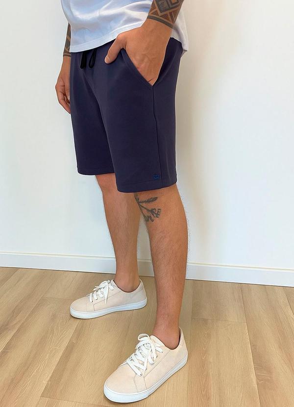 Rafree - Bermuda Masc Moletom Diagonal Marinho 3