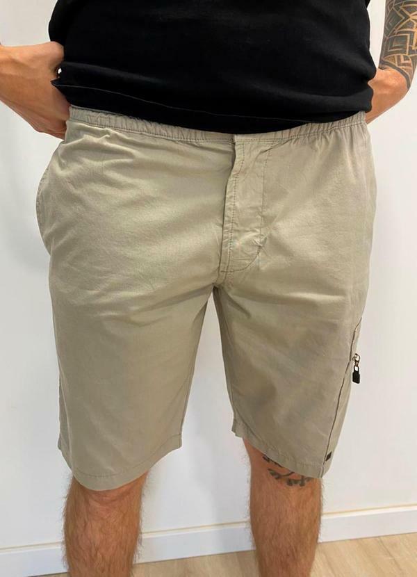 Rafree - Bermuda Masc Slim Sarja Cinza