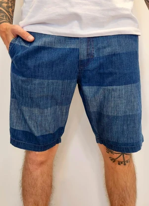 Rafree - Bermuda Masculina Alfaiataria Empilhado Azul - RAFREE