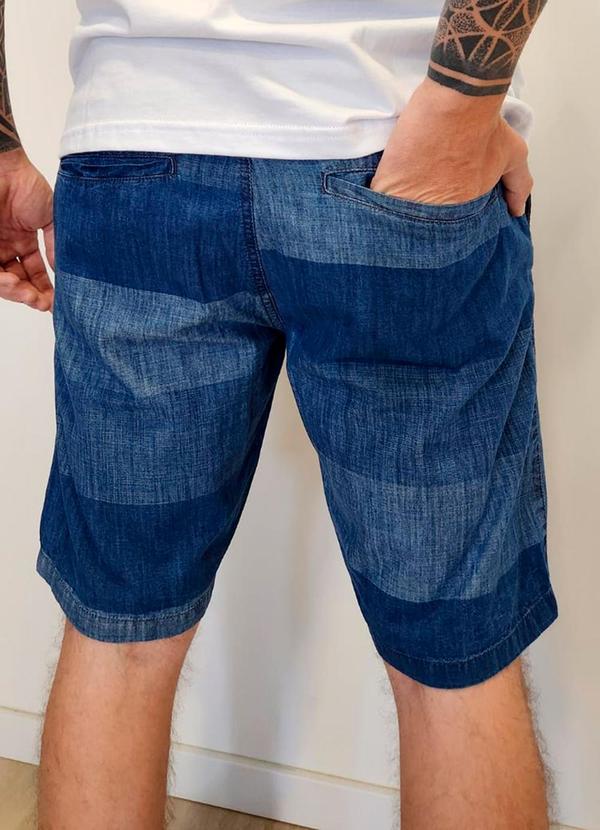 Rafree - Bermuda Masculina Alfaiataria Empilhado Azul 2