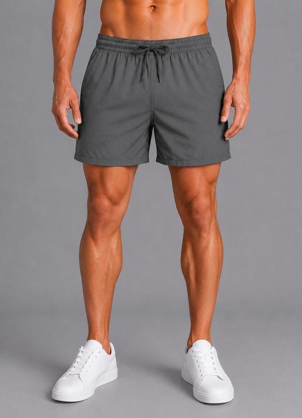 Select - Bermuda Masculina com Bolsos de Tactel Cinza
