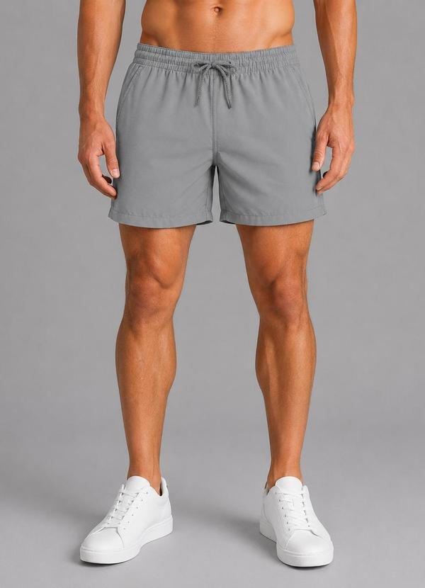 Select - Bermuda Masculina com Bolsos de Tactel Cinza