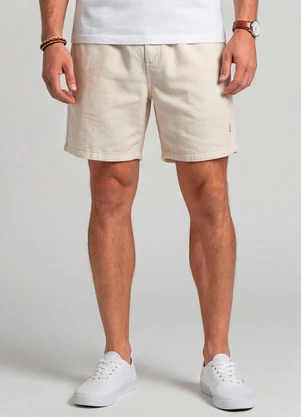 Rovitex - Bermuda Masculina com Bolsos e Cós Elástico Bege - ROVITEX